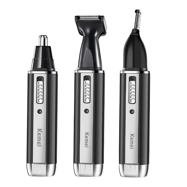Kemei 4in1 rechargeable nose trimmer beard trimer for men shaver eyebrow nose hair trimmer for nose and ear cleaner grooming set
