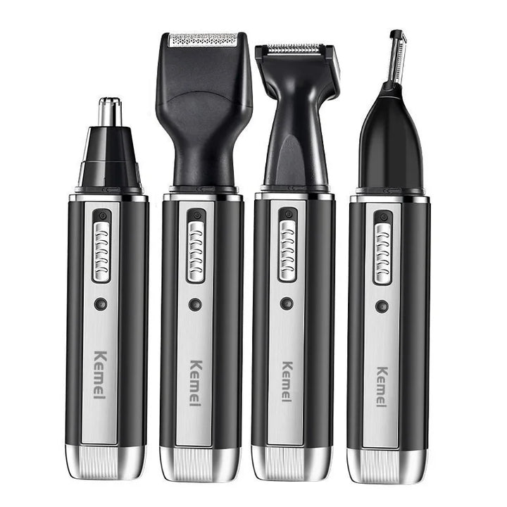 Kemei 4in1 rechargeable nose trimmer beard trimer for men shaver eyebrow nose hair trimmer for nose and ear cleaner grooming set