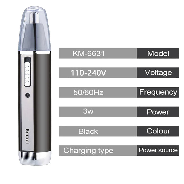 Kemei 4in1 rechargeable nose trimmer beard trimer for men shaver eyebrow nose hair trimmer for nose and ear cleaner grooming set