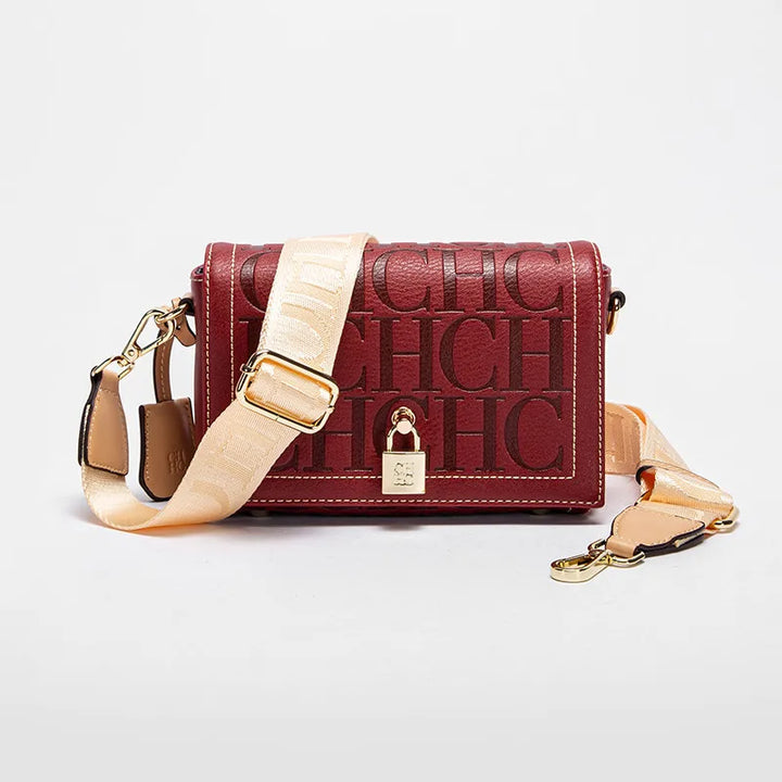 CH Fashion Design 2024 New Solid Colour Printed Head Bag Model Metal Accessories Buckle Women's Shoulder Bag Luxury Brand