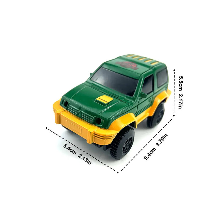 Dinosaur Railway Car Kids Track Racing Track Toys Set Bend Flexible Race Track Flash Light Car Educational Toys for Kids Gifs