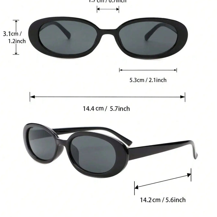Frame Fashion Sunglasses For Outdoor Travel Hiking Cat Eye&Round&Square Plastic 3PCS Unisex