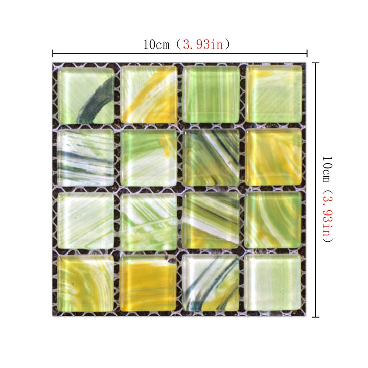 20pcs Mosaic Tiles Kitchen Wall Stickers Waterproof 10x10cm Pvc