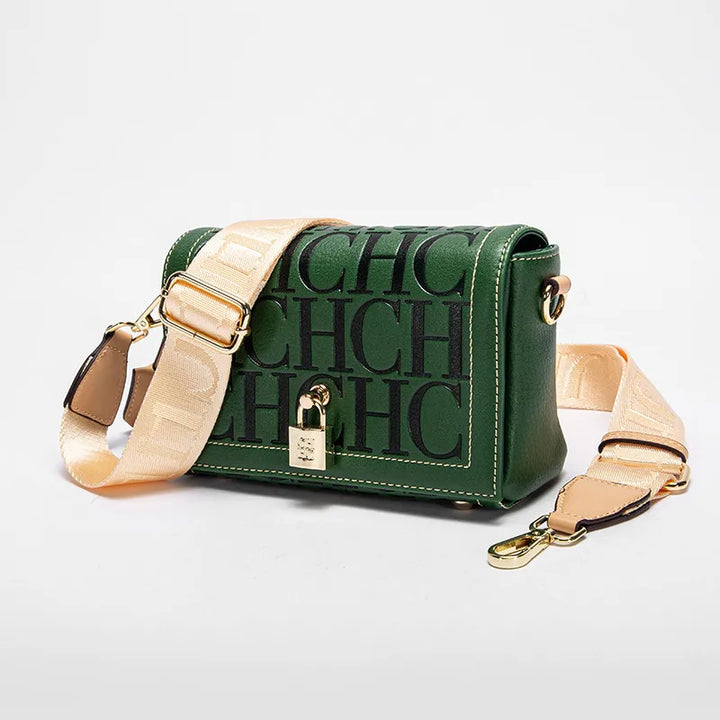 CH Fashion Design 2024 New Solid Colour Printed Head Bag Model Metal Accessories Buckle Women's Shoulder Bag Luxury Brand