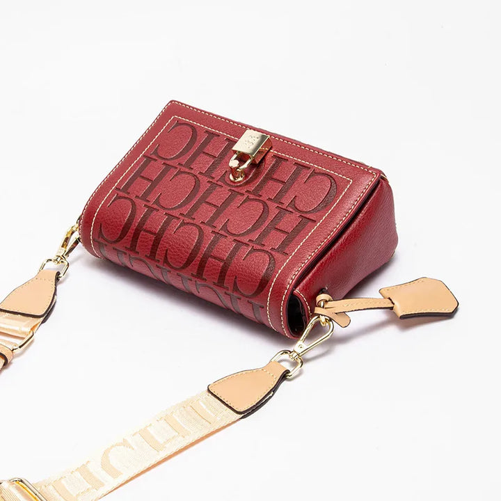 CH Fashion Design 2024 New Solid Colour Printed Head Bag Model Metal Accessories Buckle Women's Shoulder Bag Luxury Brand