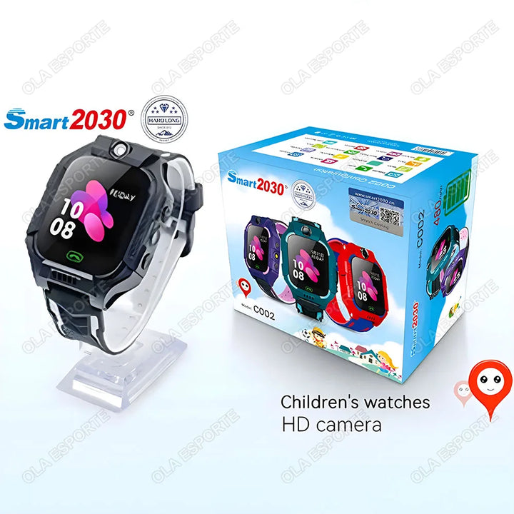 Smartwatch For Children Sos Call Phone Camera Voice Chat Photo Boy Girl Gift Color Screen C002