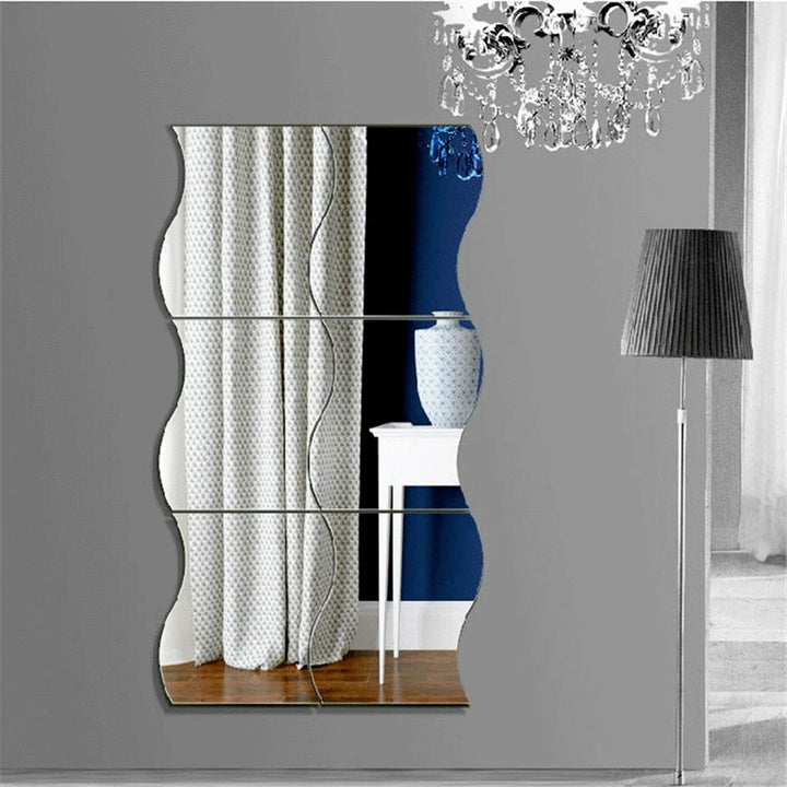 6pcs 3D Mirror Wall Stickers for Living Room