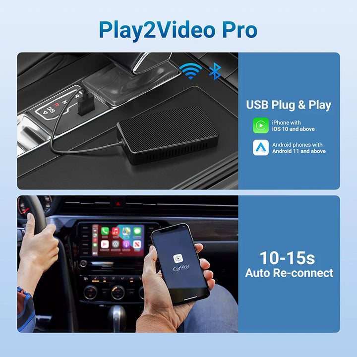 Ottocast Android Ai Box Wireless CarPlay Android Auto Adapter Built in Youtube Netflix Spotify IPTV for Car with Wired Carplay