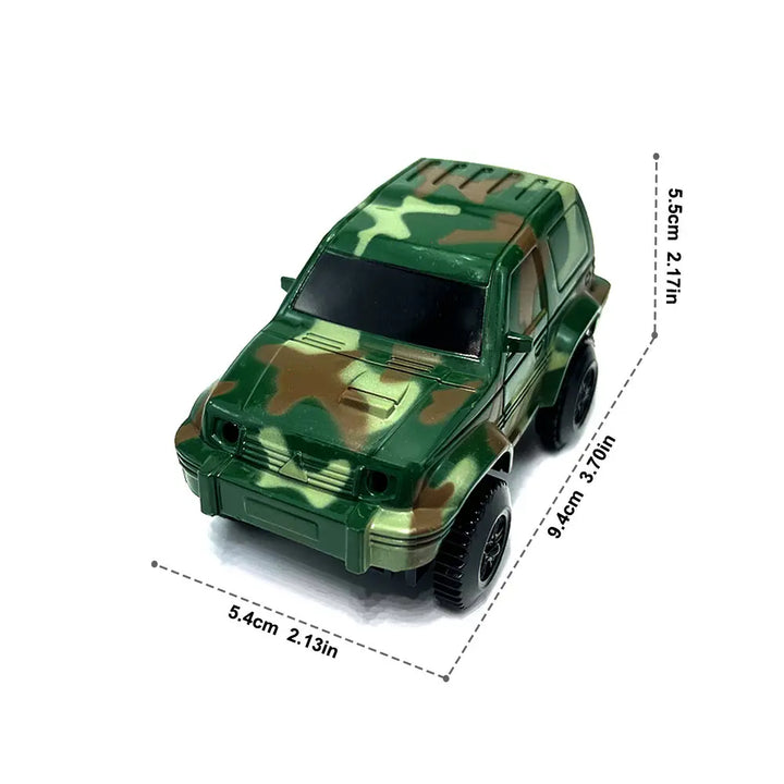 Dinosaur Railway Car Kids Track Racing Track Toys Set Bend Flexible Race Track Flash Light Car Educational Toys for Kids Gifs