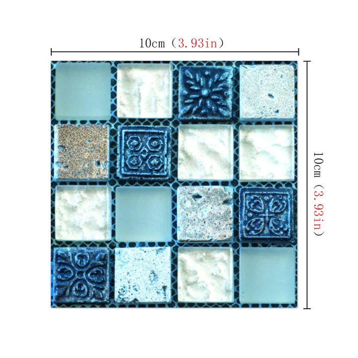 20pcs Mosaic Tiles Kitchen Wall Stickers Waterproof 10x10cm Pvc