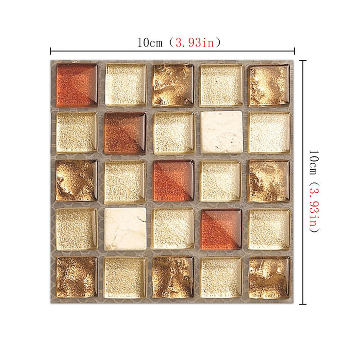 20pcs Mosaic Tiles Kitchen Wall Stickers Waterproof 10x10cm Pvc