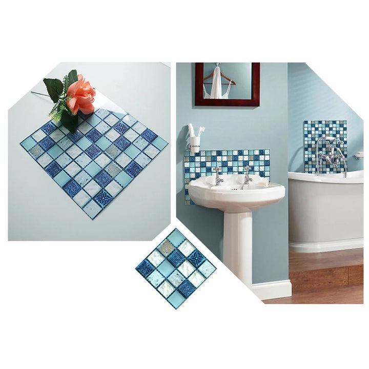 20pcs Mosaic Tiles Kitchen Wall Stickers Waterproof 10x10cm Pvc