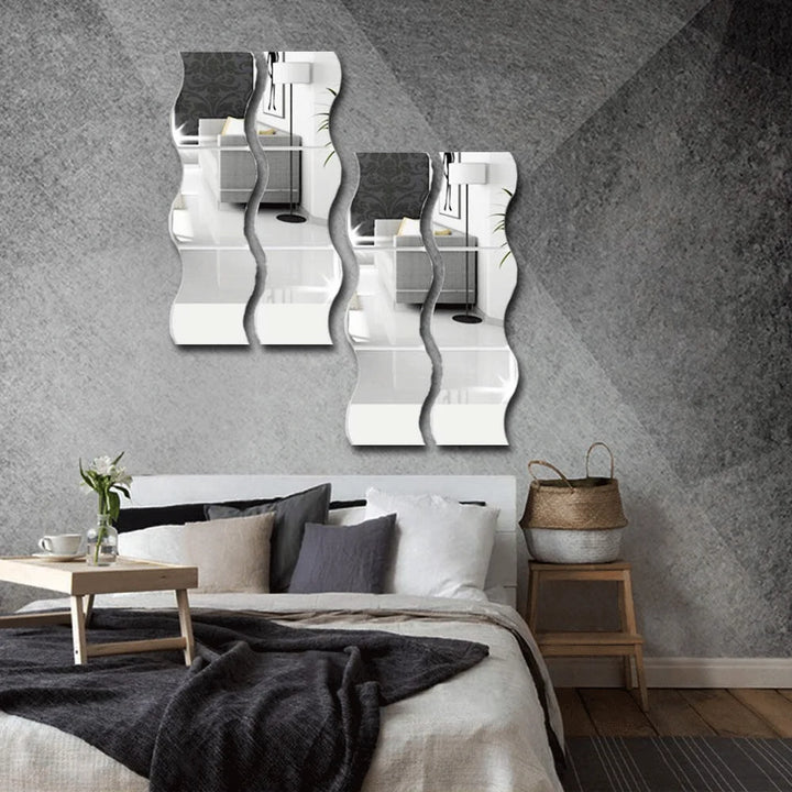 6pcs 3D Mirror Wall Stickers for Living Room