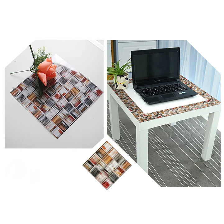20pcs Mosaic Tiles Kitchen Wall Stickers Waterproof 10x10cm Pvc