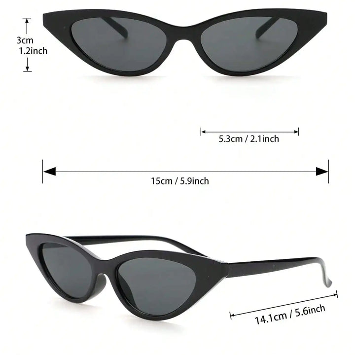 Frame Fashion Sunglasses For Outdoor Travel Hiking Cat Eye&Round&Square Plastic 3PCS Unisex
