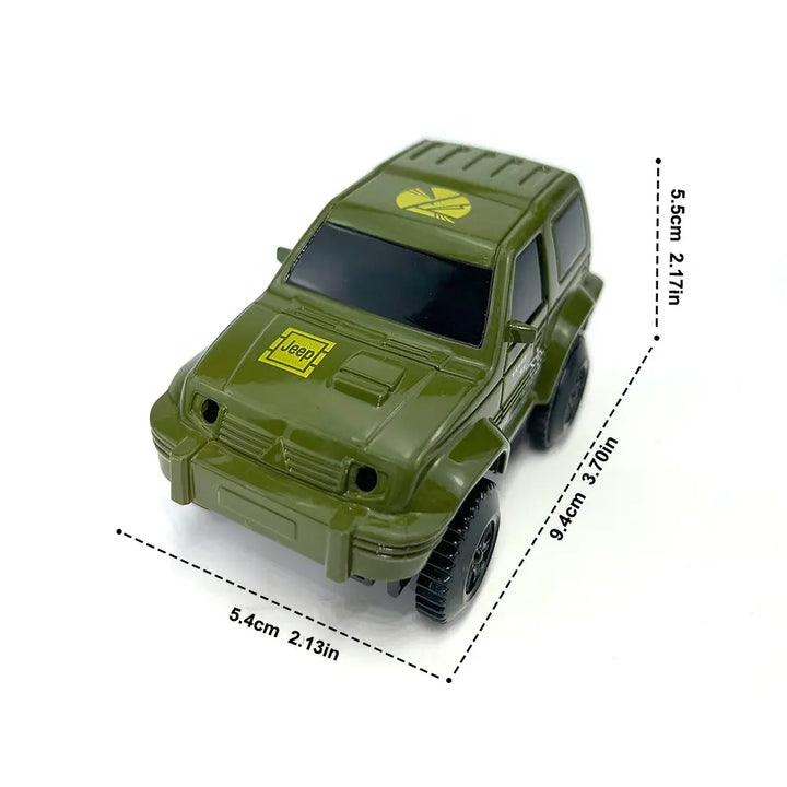 Dinosaur Railway Car Kids Track Racing Track Toys Set Bend Flexible Race Track Flash Light Car Educational Toys for Kids Gifs