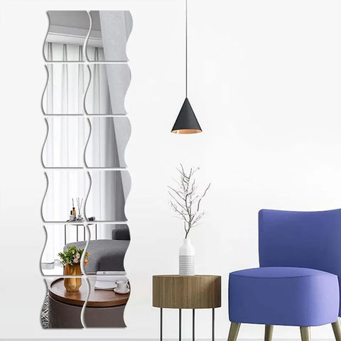 6pcs 3D Mirror Wall Stickers for Living Room