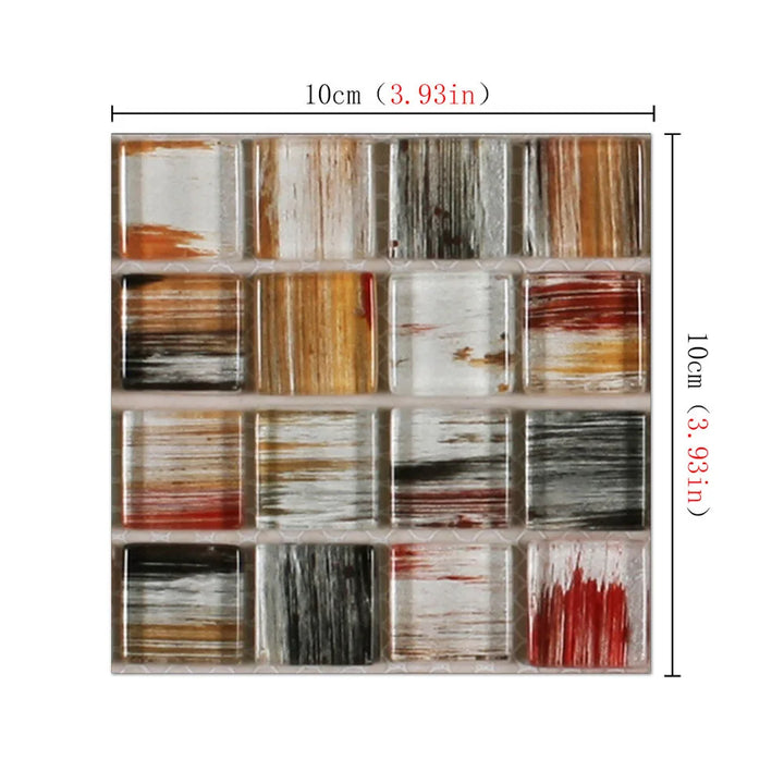 20pcs Mosaic Tiles Kitchen Wall Stickers Waterproof 10x10cm Pvc