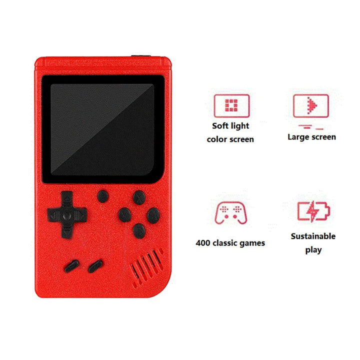 A Red Retro Classic Games Children's  With 400 Game Charging Can Be Connected To The TV